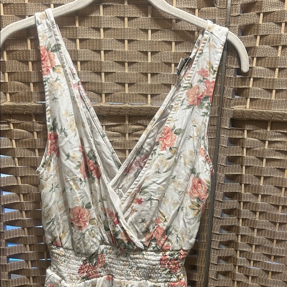 American Eagle Outfitters Floral Jumpsuit - Cream and Pink - Picture 2 of 6